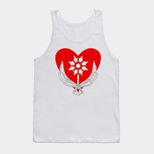 Flowers and love in the heart Tank Top